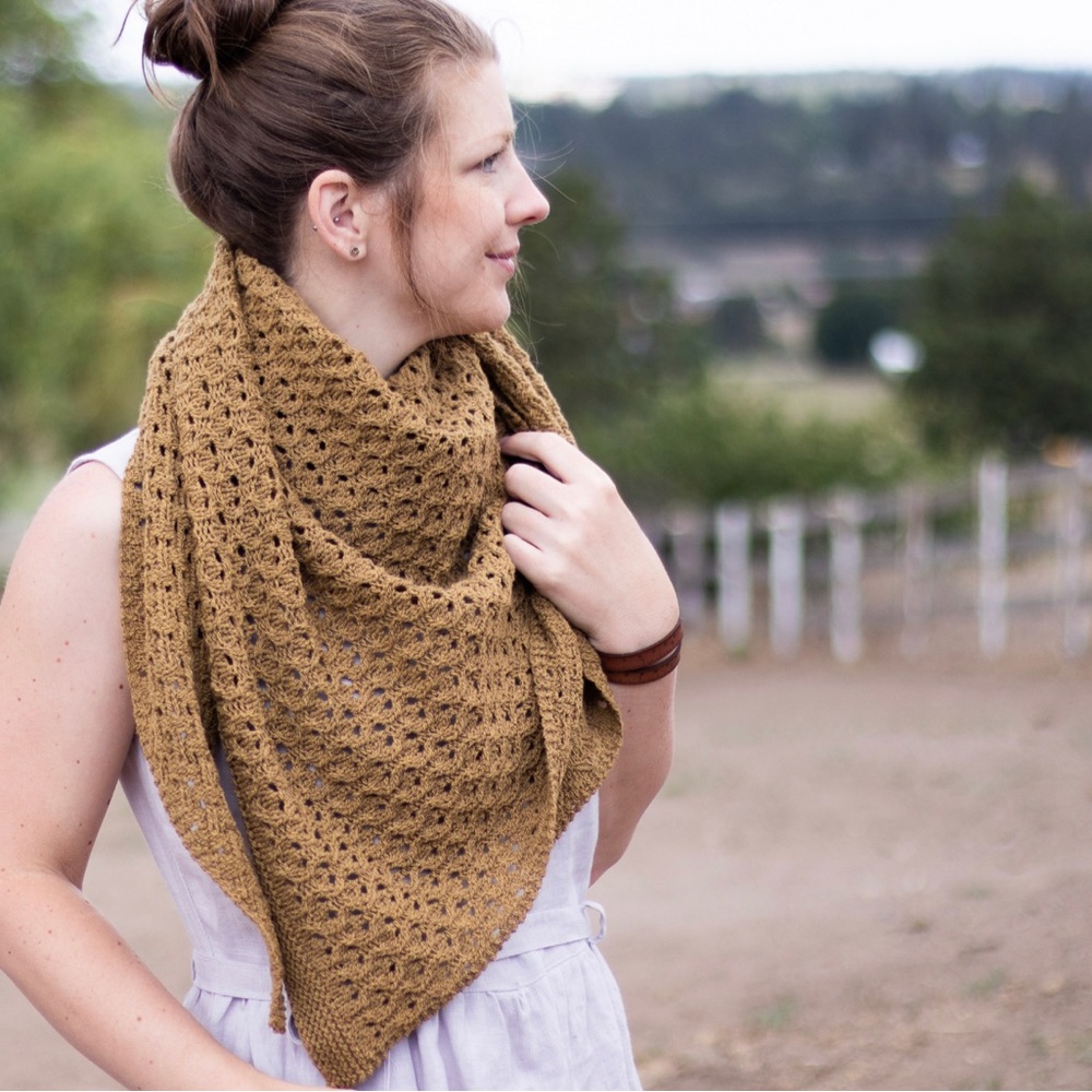 Hand knit shawl